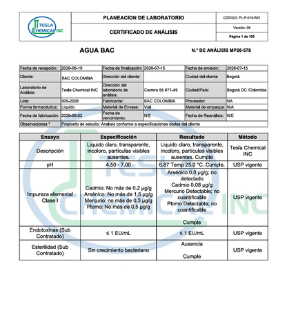 Bacteriostatic Water 30 mL
